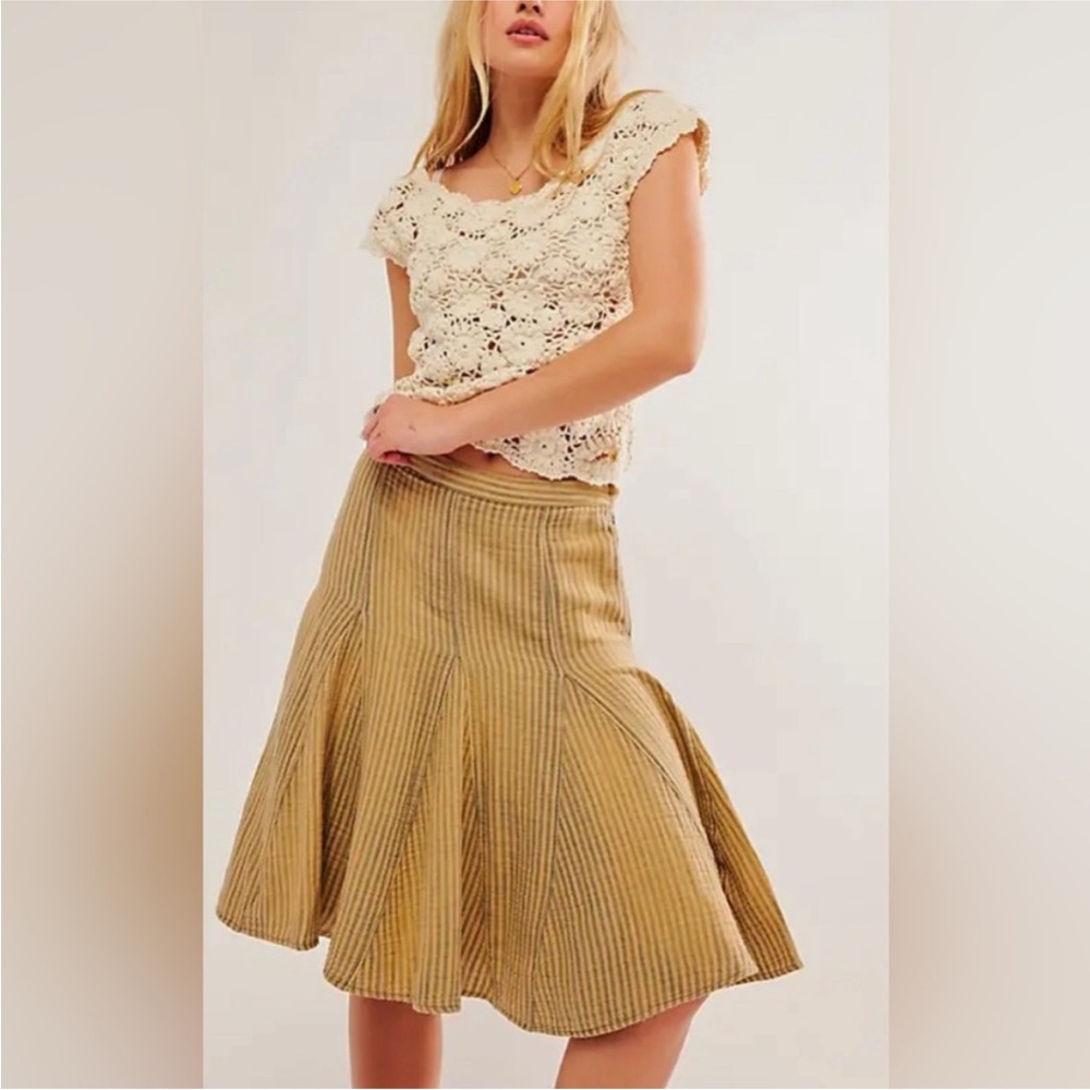 Nwot Free People Candace Midi Skirt